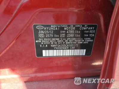 Zdjęcie 12 z 12 samochodu: 2012 HYUNDAI AZERA GLS VIN:KMHFG4JG5CA183172 - miniatura