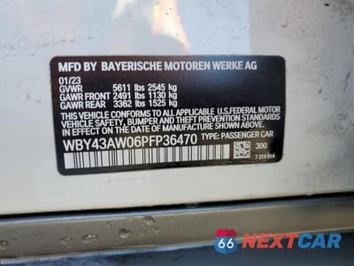 Zdjęcie 12 z 12 samochodu: 2023 BMW I4 EDRIVE 35 VIN:WBY43AW06PFP36470 - miniatura
