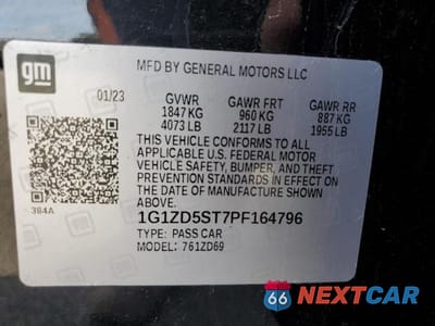Zdjęcie 13 z 13 samochodu: 2023 CHEVROLET MALIBU LT VIN:1G1ZD5ST7PF164796 - miniatura