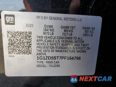 Zdjęcie 13 z 13 samochodu: 2023 CHEVROLET MALIBU LT VIN:1G1ZD5ST7PF164796 - miniatura