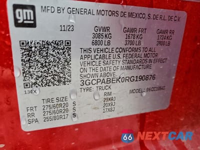 Zdjęcie 13 z 13 samochodu: 2024 CHEVROLET SILVERADO C1500 CUSTOM VIN:3GCPABEK0RG190876 - miniatura