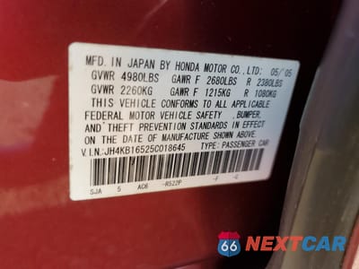 Zdjęcie 13 z 13 samochodu: 2005 ACURA RL VIN:JH4KB16525C018645 - miniatura