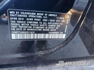 Zdjęcie 12 z 12 samochodu: 2016 VOLKSWAGEN PASSAT SE VIN:1VWBT7A35GC011972 - miniatura