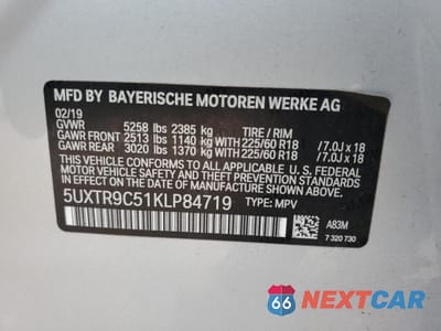 Zdjęcie 13 z 13 samochodu: 2019 BMW X3 XDRIVE30I VIN:5UXTR9C51KLP84719 - miniatura