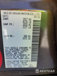 Zdjęcie 13 z 13 samochodu: 2017 NISSAN ALTIMA 2.5 VIN:1N4AL3APXHN307981 - miniatura