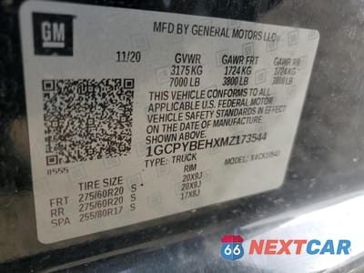 Zdjęcie 12 z 12 samochodu: 2021 CHEVROLET SILVERADO K1500 CUSTOM VIN:1GCPYBEHXMZ173544 - miniatura