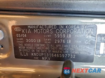 Zdjęcie 13 z 15 samochodu: 2004 KIA SEDONA EX VIN:KNDUP131646597732 - miniatura