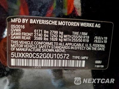 Zdjęcie 12 z 12 samochodu: 2016 BMW X5 XDRIVE35I VIN:5UXKR0C52G0U10572 - miniatura