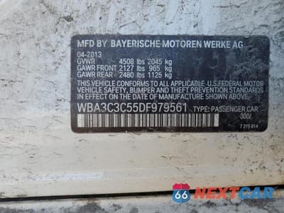 Zdjęcie 13 z 13 samochodu: 2013 BMW 320 I XDRIVE VIN:WBA3C3C55DF979561 - miniatura