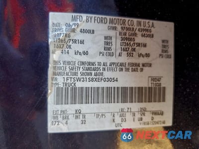 Zdjęcie 13 z 13 samochodu: 1999 FORD F350 SRW SUPER DUTY VIN:1FTSW31S8XEF03054 - miniatura