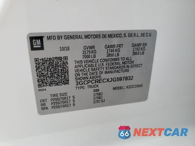 Zdjęcie 12 z 12 samochodu: 2018 CHEVROLET SILVERADO C1500 LT VIN:3GCPCRECXJG597832 - miniatura