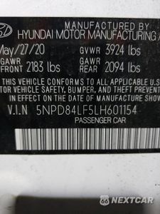 Zdjęcie 12 z 12 samochodu: 2020 HYUNDAI ELANTRA SEL VIN:5NPD84LF5LH601154 - miniatura
