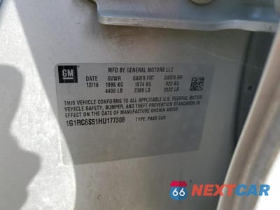 Zdjęcie 12 z 12 samochodu: 2017 CHEVROLET VOLT LT VIN:1G1RC6S51HU177308 - miniatura