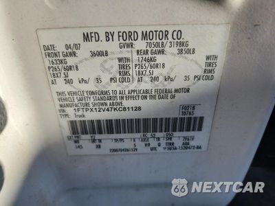 Zdjęcie 13 z 13 samochodu: 2007 FORD F150 VIN:1FTPX12V47KC81128 - miniatura