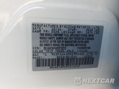 Zdjęcie 12 z 14 samochodu: 2017 NISSAN SENTRA S VIN:3N1AB7AP4HY215212 - miniatura
