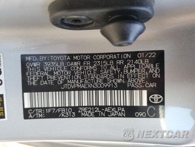 Zdjęcie 12 z 15 samochodu: 2022 TOYOTA COROLLA LE VIN:JTDVPMAEXN3009913 - miniatura