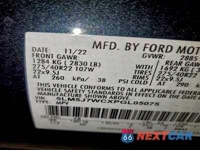 Zdjęcie 14 z 14 samochodu: 2023 LINCOLN AVIATOR RESERVE VIN:5LM5J7WCXPGL05075 - miniatura