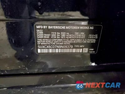 Zdjęcie 13 z 15 samochodu: 2022 BMW X7 M50I VIN:5UXCX6C07N9N09379 - miniatura