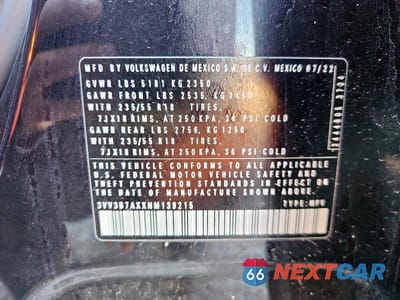 Zdjęcie 13 z 13 samochodu: 2022 VOLKSWAGEN TIGUAN SE VIN:3VV3B7AXXNM139215 - miniatura