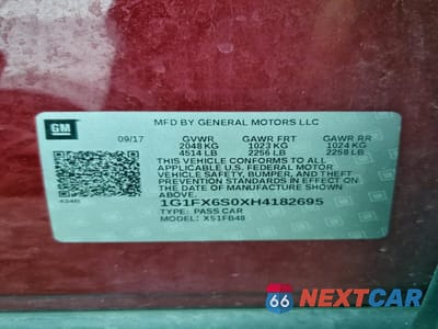 Zdjęcie 12 z 12 samochodu: 2017 CHEVROLET BOLT EV PREMIER VIN:1G1FX6S0XH4182695 - miniatura