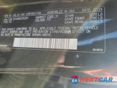Zdjęcie 13 z 13 samochodu: 2024 VOLVO S60 PLUS VIN:7JRL12TH3RG315291 - miniatura