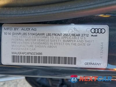 Zdjęcie 12 z 12 samochodu: 2015 AUDI A6 PREMIUM PLUS VIN:WAUGFAFC4FN023486 - miniatura