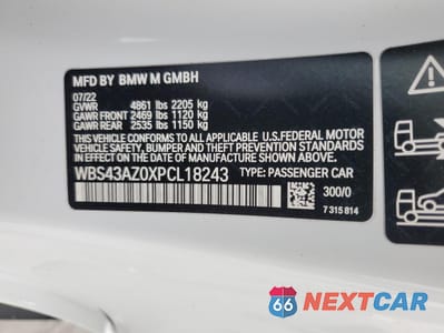 Zdjęcie 12 z 13 samochodu: 2023 BMW M4 COMPETITION VIN:WBS43AZ0XPCL18243 - miniatura