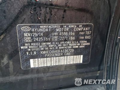 Zdjęcie 12 z 12 samochodu: 2015 HYUNDAI SONATA HYBRID VIN:KMHEC4A40FA136729 - miniatura