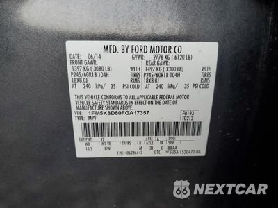 Zdjęcie 13 z 13 samochodu: 2015 FORD EXPLORER XLT VIN:1FM5K8D80FGA17357 - miniatura