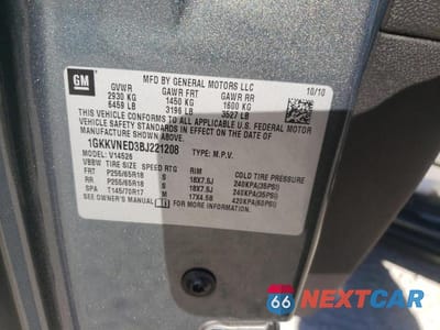 Zdjęcie 13 z 13 samochodu: 2011 GMC ACADIA SLE VIN:1GKKVNED3BJ221208 - miniatura
