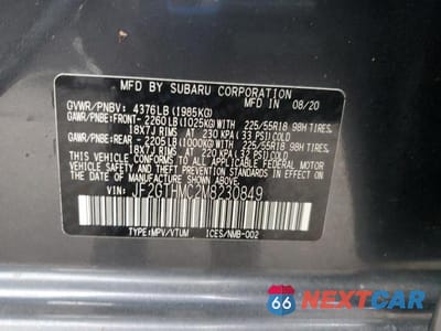 Zdjęcie 13 z 13 samochodu: 2021 SUBARU CROSSTREK LIMITED VIN:JF2GTHMC2M8230849 - miniatura