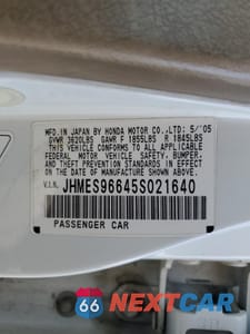 Zdjęcie 12 z 12 samochodu: 2005 HONDA CIVIC HYBRID VIN:JHMES96645S021640 - miniatura