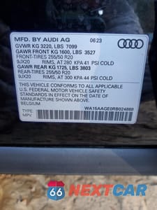 Zdjęcie 13 z 14 samochodu: 2024 AUDI Q8 E-TRON PREMIUM PLUS VIN:WA15AAGE0RB024868 - miniatura