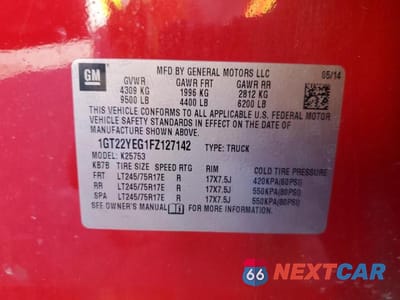 Zdjęcie 12 z 12 samochodu: 2015 GMC SIERRA K2500 SLE VIN:1GT22YEG1FZ127142 - miniatura