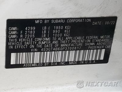 Zdjęcie 13 z 14 samochodu: 2023 SUBARU IMPREZA VIN:4S3GTAB60P3700817 - miniatura