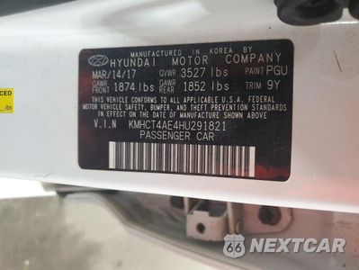 Zdjęcie 12 z 12 samochodu: 2017 HYUNDAI ACCENT SE VIN:KMHCT4AE4HU291821 - miniatura