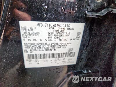 Zdjęcie 13 z 15 samochodu: 2013 FORD EDGE SEL VIN:2FMDK3JC4DBC12146 - miniatura