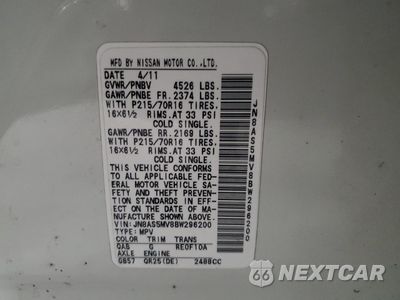 Zdjęcie 14 z 14 samochodu: 2011 NISSAN ROGUE S VIN:JN8AS5MV8BW296200 - miniatura