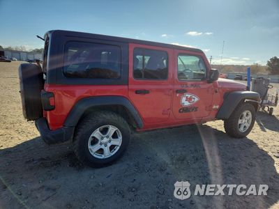 Trzecie zdjęcie samochodu z tyłu: 2021 JEEP WRANGLER UNLIMITED SPORT VIN:1C4HJXKN1MW660472 - miniatura