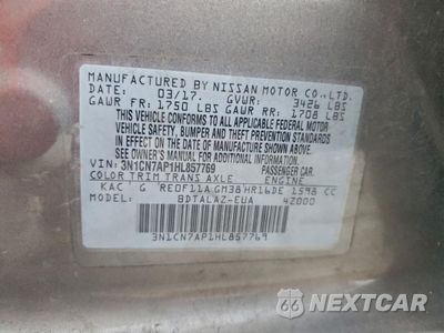 Zdjęcie 13 z 16 samochodu: 2017 NISSAN VERSA S VIN:3N1CN7AP1HL857769 - miniatura