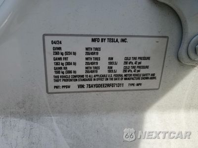 Zdjęcie 13 z 15 samochodu: 2024 TESLA MODEL Y VIN:7SAYGDEE2RF071311 - miniatura