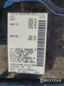 Zdjęcie 12 z 13 samochodu: 2019 NISSAN ALTIMA SR VIN:1N4BL4CVXKC122788 - miniatura