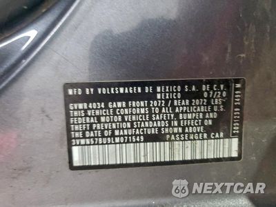 Zdjęcie 12 z 13 samochodu: 2020 VOLKSWAGEN JETTA S VIN:3VWN57BU9LM071549 - miniatura
