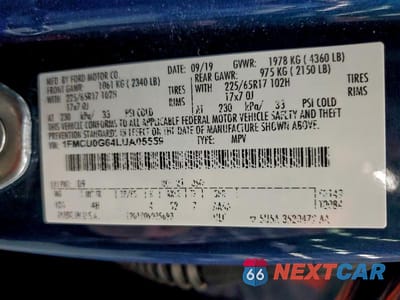 Zdjęcie 13 z 13 samochodu: 2020 FORD ESCAPE SE VIN:1FMCU0G64LUA05559 - miniatura