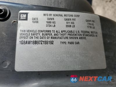 Zdjęcie 12 z 14 samochodu: 2007 SATURN ION LEVEL 3 VIN:1G8AW18B97Z155192 - miniatura