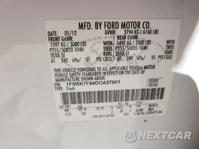 Zdjęcie 13 z 13 samochodu: 2013 FORD EXPLORER LIMITED VIN:1FM5K7F84DGA57901 - miniatura