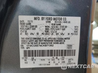 Zdjęcie 12 z 12 samochodu: 2012 FORD ESCAPE LIMITED VIN:1FMCU0E74CKB71362 - miniatura