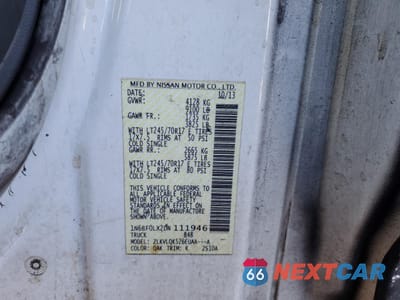 Zdjęcie 12 z 13 samochodu: 2013 NISSAN NV 2500 DELIVERY VAN VIN:1N6BF0LX2DN111946 - miniatura