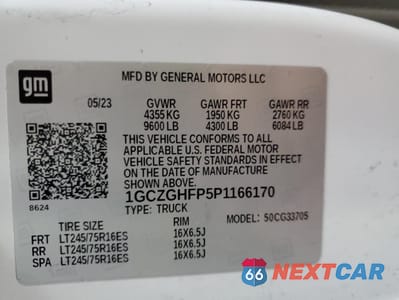 Zdjęcie 12 z 12 samochodu: 2023 CHEVROLET EXPRESS G3500 DELIVERY VAN VIN:1GCZGHFP5P1166170 - miniatura