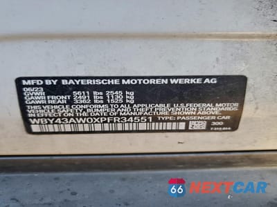 Zdjęcie 12 z 12 samochodu: 2023 BMW I4 EDRIVE 35 VIN:WBY43AW0XPFR34551 - miniatura
